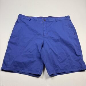Robert Graham Shorts Mens 42 Blue Classic Fit Stretch Casual Chino Flat Front